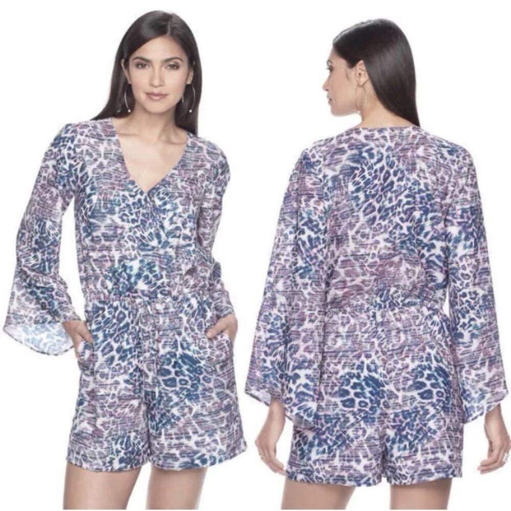 Jennifer Lopez| NWT Fuchsia Leopard Romper Size Small